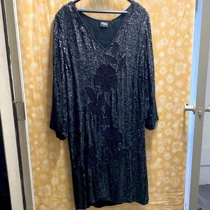 VINTAGE HAND TOOLED SEQUIN DRESS